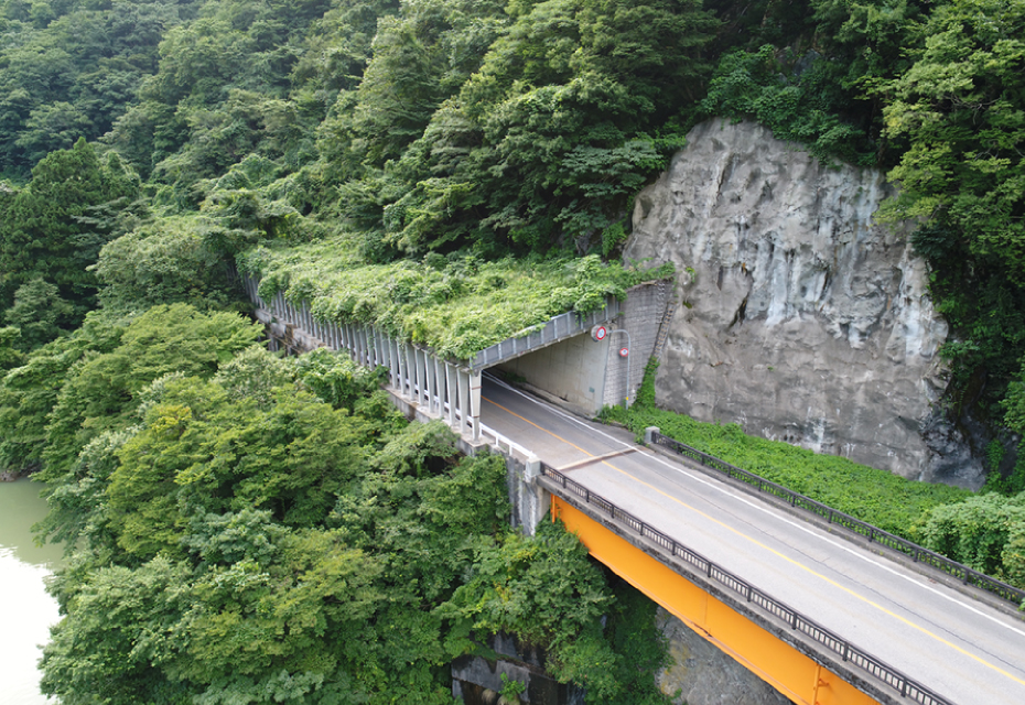 国道156号線スノーシェッド、ロックシェッド工事